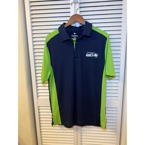 Fanatics Navy and Lime Short Sleeve Polo